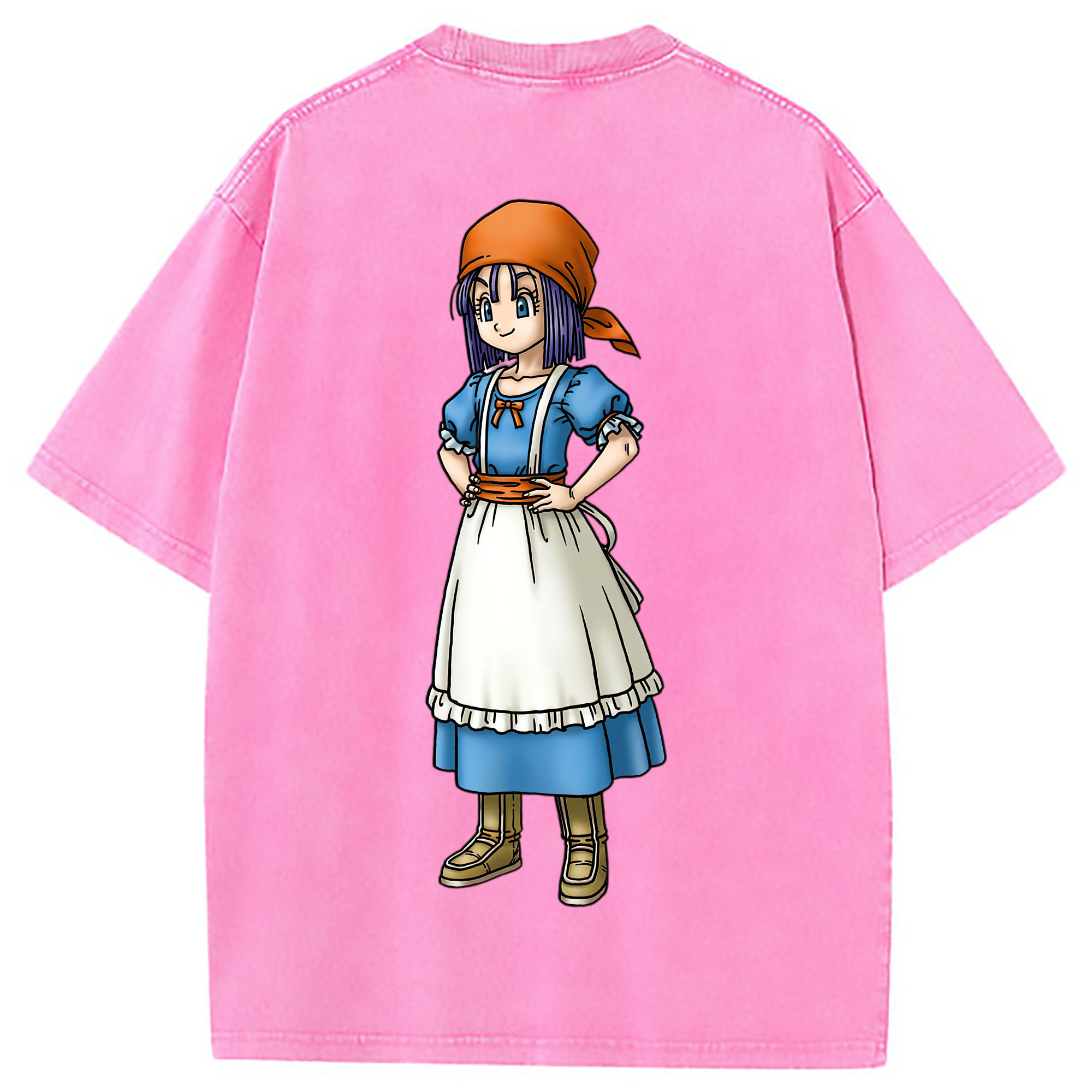 （画像用） ドラゴンクエスト Doragon Kuesuto Dragon Quest 綿100% ヴィンテージ風 半袖Tシャツ（背面プリント）